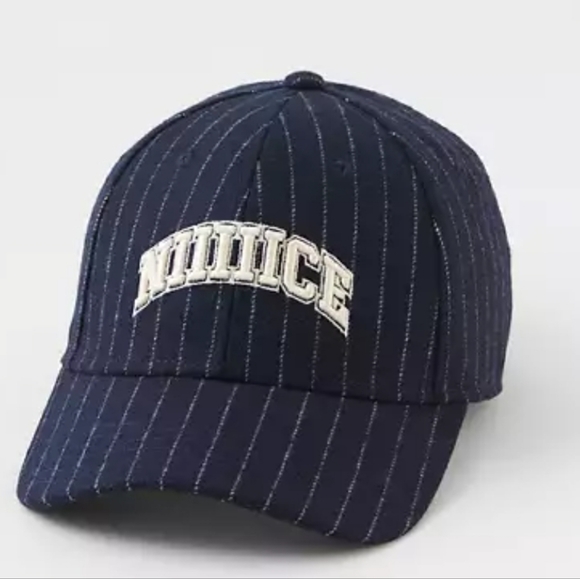 aerie Accessories - NWT Aerie Hat Wool Blend Baseball Cap Pinstripe Nice